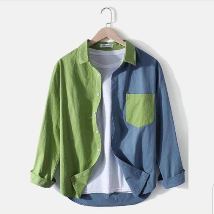 Mix color shirt corduroy material