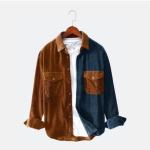 Mix color shirt corduroy material