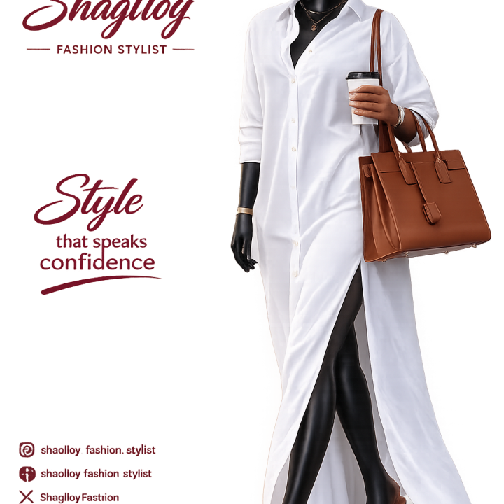 White Full gown long sleeve shirt