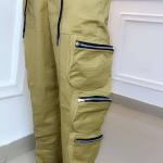 Cartoon color Cargo pant with sliver zip