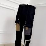 Black mix pockets cargo pants