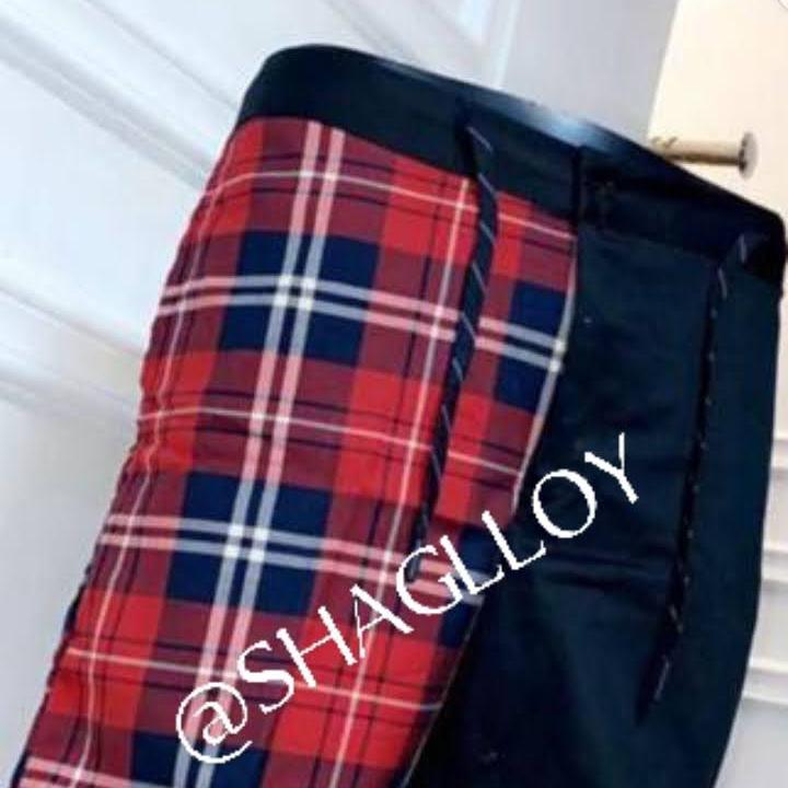 Mix color short red check and plain black